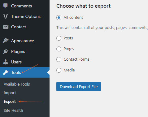 export data tools